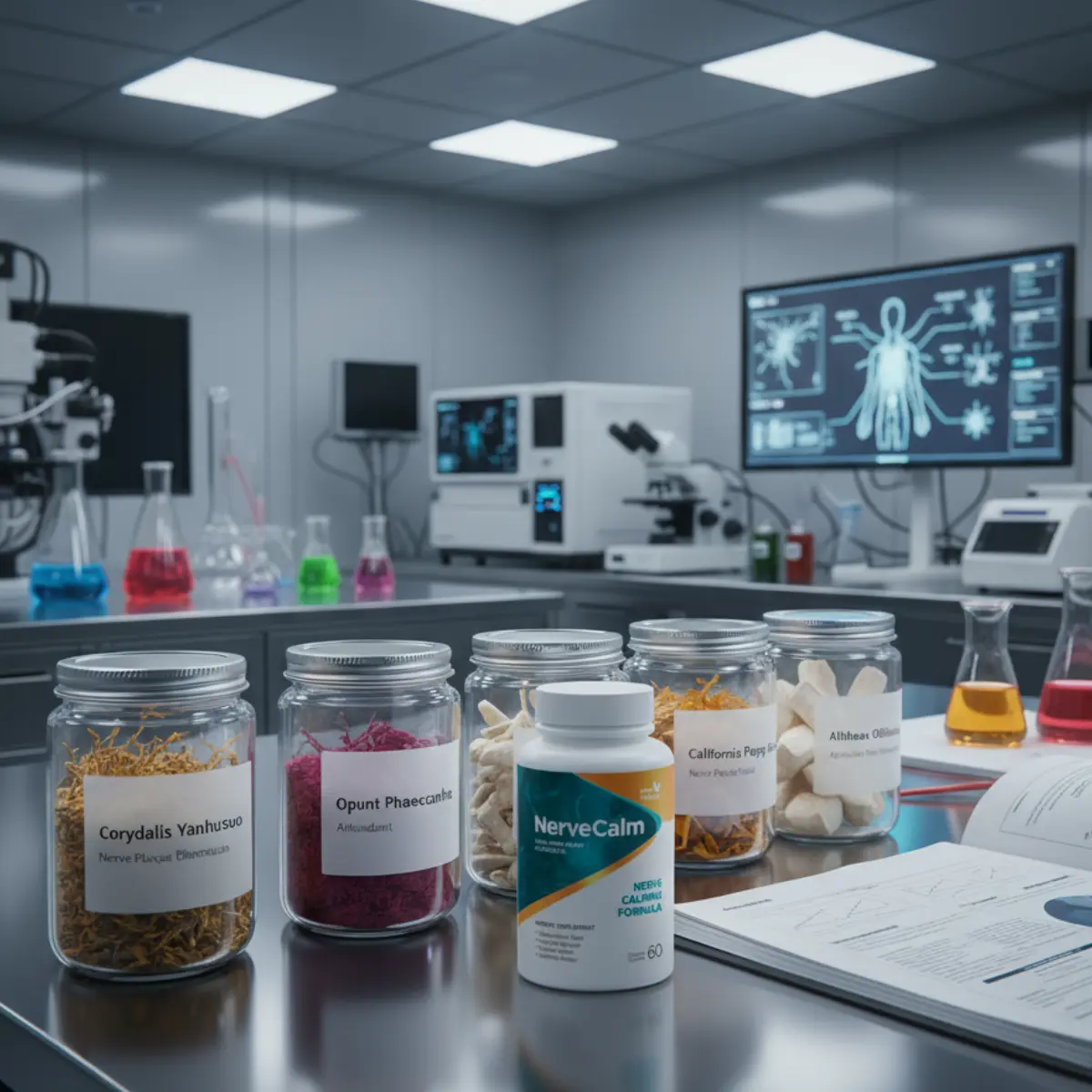 Uma combinação dos ingredientes naturais do NerveCalm